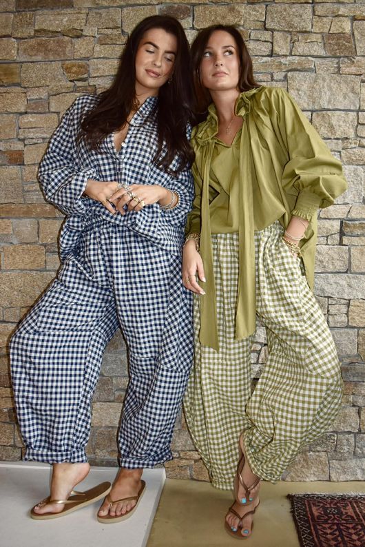 Nonni Gingham Nero Blouse Navy